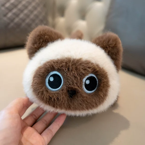 DuoAi Plush Cat Toy - Lying Pose Black Cat, Calico, Siamese Stuffed Animal Doll Gift for Girls